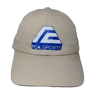 FCA Sports Slideback Hat Tan One Size Adjustable Solid 6 Panel Big X